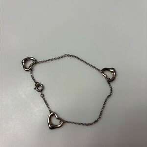 Authentic Tiffany’s Elsa Peretti sterling silver heart bracelet.